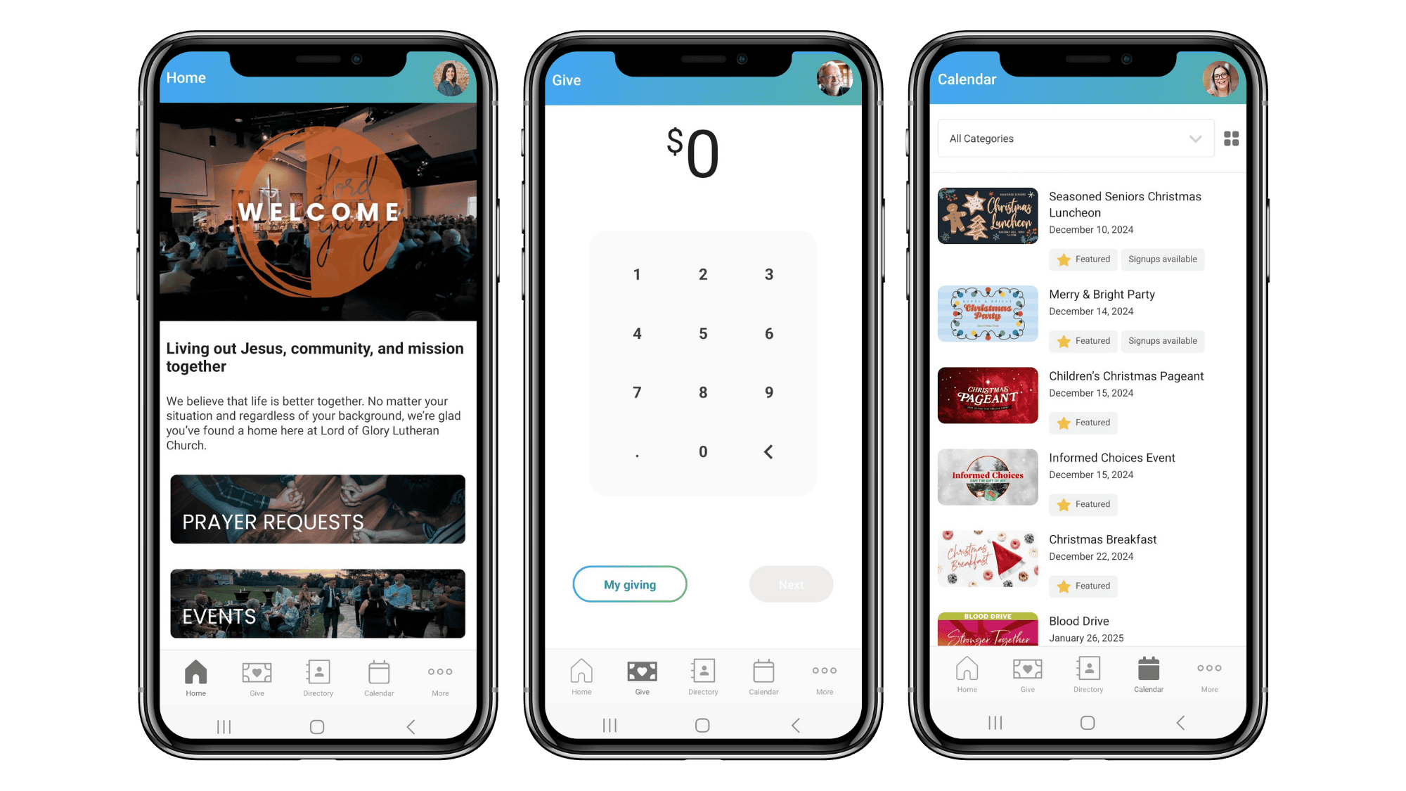 Church App Examples Lord of Glory Lutheran Church - Grayslake, IL